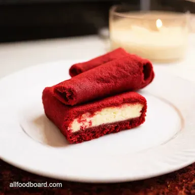 Red Velvet Cheesecake Egg Rolls Decadent Easy Recipe Card