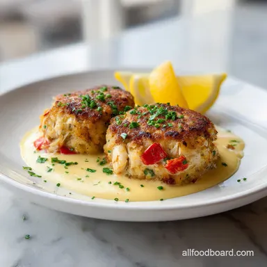 Crab Cake with Lemon Butter Sauce for 4 Servings Recipe Card