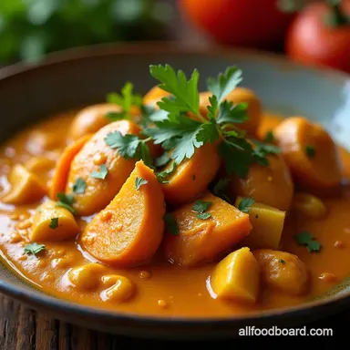 Autumn Glow Creamy Thai Red Curry with Chicken Pumpkin Recipe Card