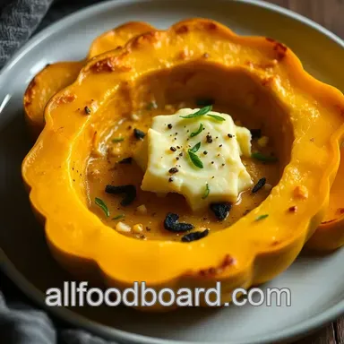 Roasted Buttercup Squash with Herb Garlic Butter – A Cozy Autumn Treat Recipe Card