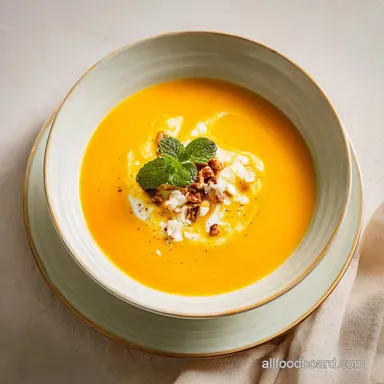 Butternut Squash Soup with Coconut Milk in 45 Minutes Recipe Card