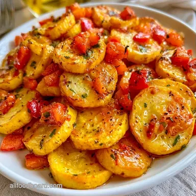Roasted Red Pepper Yellow Squash for 4 Recipe Card