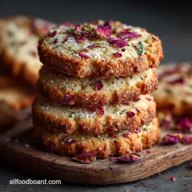 Elegant Rosewater Tahini Shortbread Biscuits Easy Recipe Recipe Card