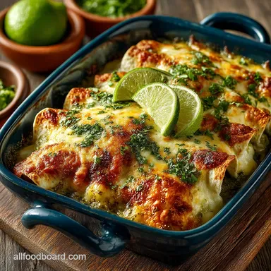 The Ultimate Salsa Verde Chicken Enchiladas Comfort Food Fiesta Recipe Card