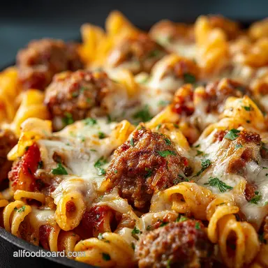 Sausage Pepper Pasta Bake Italian Hot Dish Done Right Recipe Card