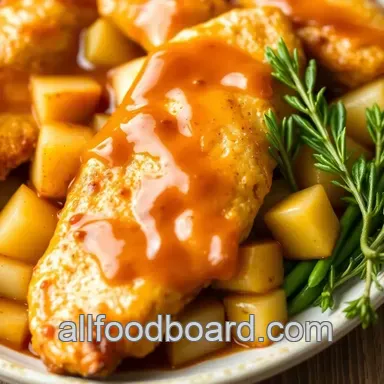 Sautéed Chicken Tenders with Sweet Apple Glaze Recipe Card