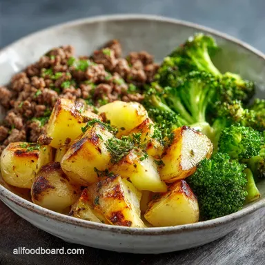 Savory Ground Beef with Potatoes and Broccoli Ready in 30 Min Roasted