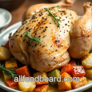 Easy Chicken Recipes: Savory Herb-Roasted Chicken with Veggies Recipe Card