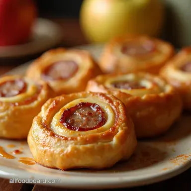 Sausage Apple Puff Pastry Pinwheels A British Treat Recipe Card