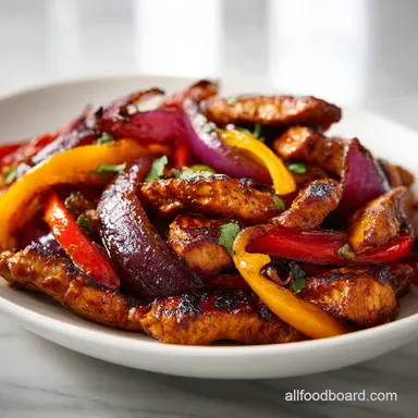 Sheet Pan Chicken Fajitas in 30 Minutes Recipe Card