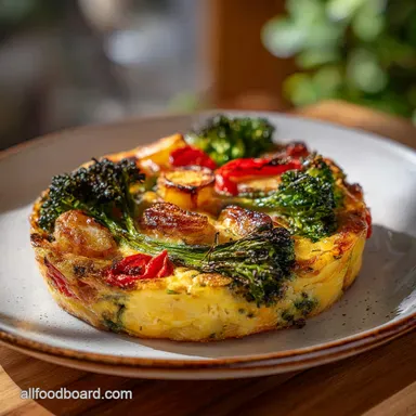 Sheet Pan Veggie Frittata in 45 Minutes Recipe Card