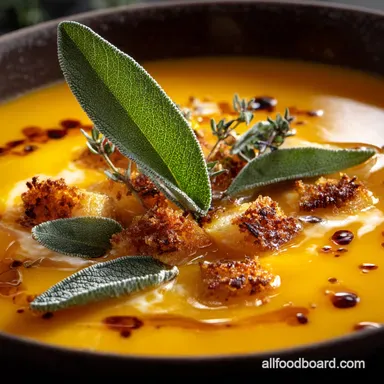 Roasted Butternut Squash Soup with Brown Butter and Crispy Sage Recipe Card