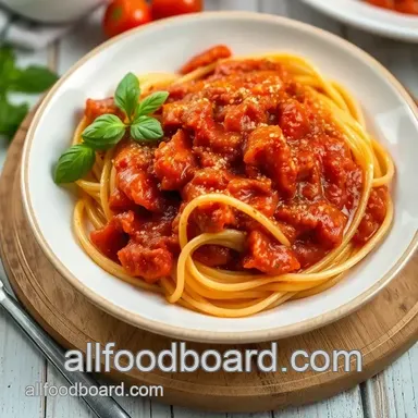 My Family's Favorite Simmered Tomato Spaghetti Sauce | Classic Recipe Recipe Card
