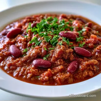 Simple Slow Cooker Chili for 6 Servings Recipe Card