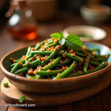 The Proper Takeaway Treat Sizzling Szechuan DryFried Green Beans Recipe Card