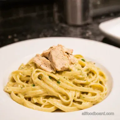Skinny Chicken Alfredo GuiltFree Fettuccine in 35 Mins Recipe Card