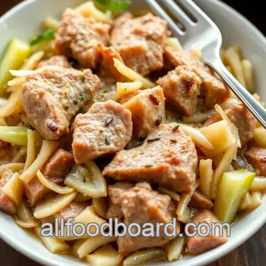 Slow Cooked Pork with Savory Sauerkraut Recipe Card