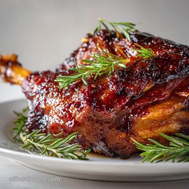 Slow Cooked Turkey Leg with Honey Glaze Tender Sticky Fall-Apart Meat Recipe Card