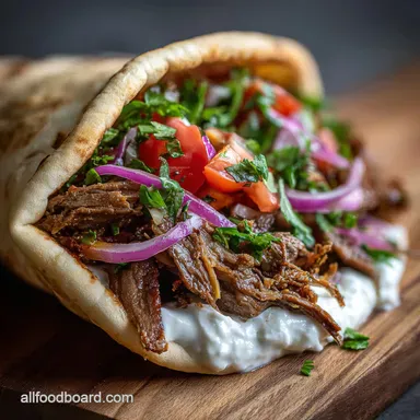 Tender Flavorful Beef Gyro with Slow Cooker Recipe Card