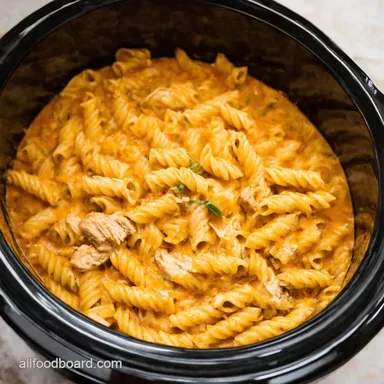 Slow Cooker Chicken Rotini Cheesy OnePot Family Meal Recipe Card
