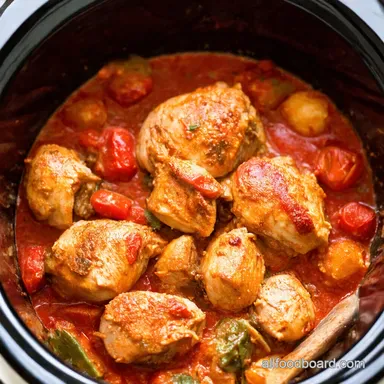 Slow Cooker Chicken Cacciatore Easy Italian Comfort Food Recipe Card