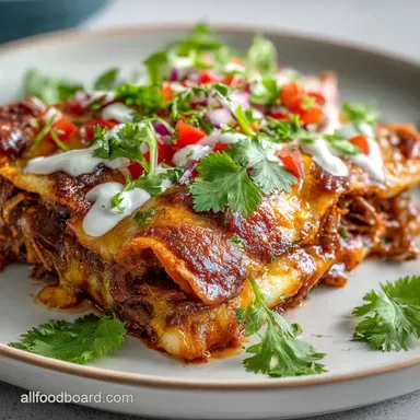 Slow Cooker Shredded Beef Enchiladas for 10 People Recipe Card