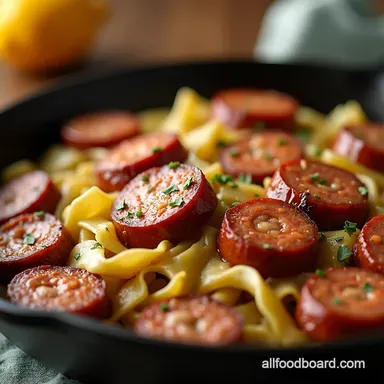 Smoked Sausage Cabbage Skillet Easy Weeknight Winner Recipe Card