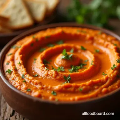 Best Smoky Roasted Red Pepper Hummus Recipe Easy Smooth Recipe Card