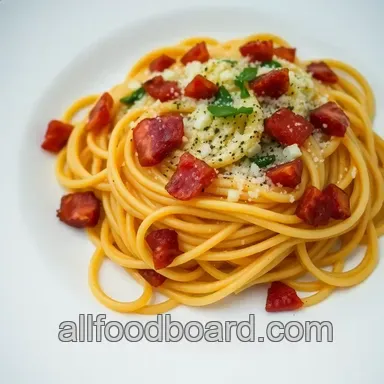 Delicious Spaghetti with Bacon: A Comforting Carbonara Recipe Recipe Card