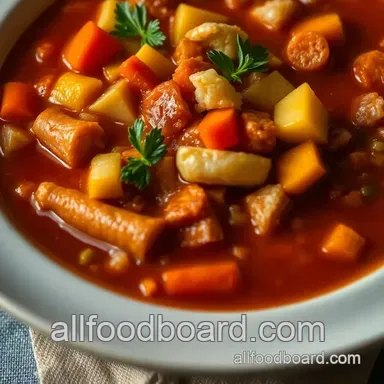 My Family's Spanish Chicken Soup: A Hearty Chorizo Delight Recipe Card