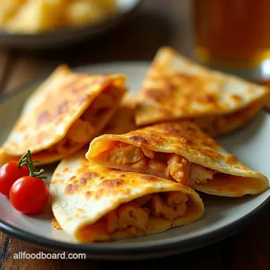 Speedy Cheesy Chicken Quesadillas Pub Grub at Home Recipe Card