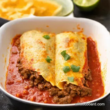 Easy Ground Beef Enchiladas Recipe Weeknight TexMex Recipe Card