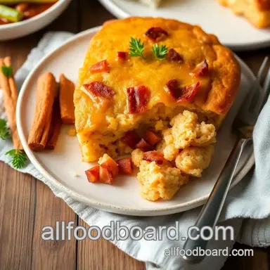 The Ultimate Bake Spicy Turkey Bacon Cheesy Cornbread: An Easy Family Favorite Recipe Card