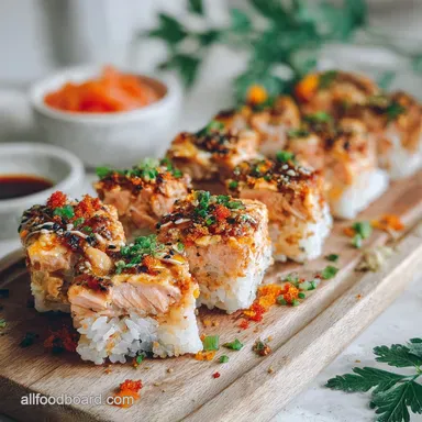 Easy Spicy Salmon Sushi Bake Recipe in 35 Minutes Recipe Card