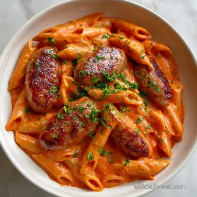 Spicy Sausage Pasta: Fiery Penne in Creamy Tomato Sauce