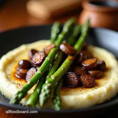 The Ultimate Steak Sides Trio Mash Shallots Asparagus Recipe Card
