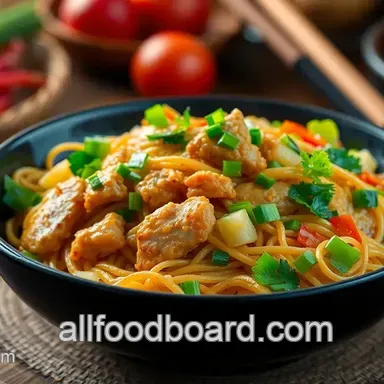 Easy & Flavorful Stir-Fried Chicken Pancit with Fresh Veggies: A Family Favorite! Recipe Card