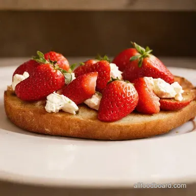Strawberry Goat Cheese Bruschetta A Summer Garden Delight Recipe Card
