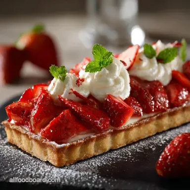 Strawberry Desserts: Elegant Tarte aux Fraises with Vanilla Cr&egrave;me Fra&icirc;che