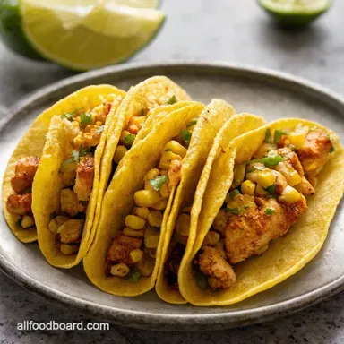 Street Corn Chicken Tacos My Easy Fiesta Taco Recipe Recipe Card
