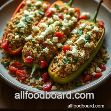 Stuffed Cubanelle Peppers with Herbed Quinoa & Feta – A Family Favorite Recipe Card