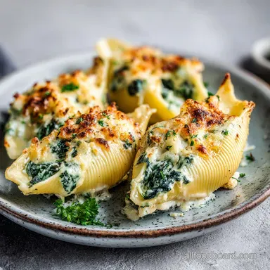 Spinach Ricotta Stuffed Shells: 45 Mins Recipe Card