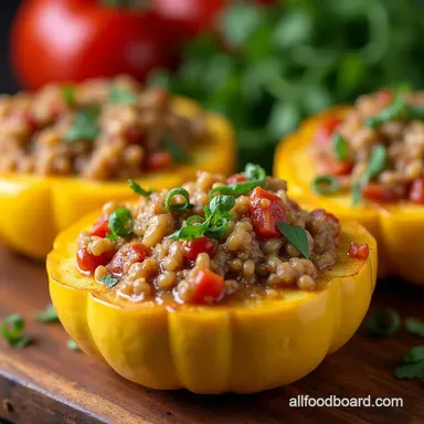 Summer Garden Stuffed Pattypan Squash A Mediterranean Delight Recipe Card