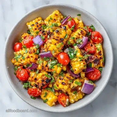 Summer Grilled Corn Salad for 6 Servings Recipe Card