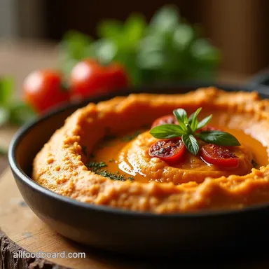 Creamy Roasted Garlic SunDried Tomato Hummus Recipe Recipe Card