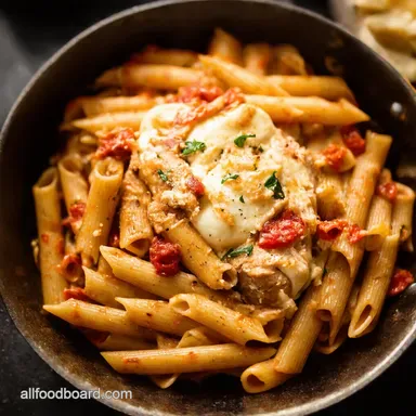 SunDried Tomato Pasta Chicken Mozzarella Bliss Recipe Card