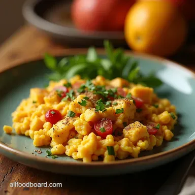 The BEST Vegan Tofu Scramble Quick Easy Eggy Recipe Card