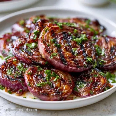 Sweet Grilled Red Onion for 4 Servings Recipe Card