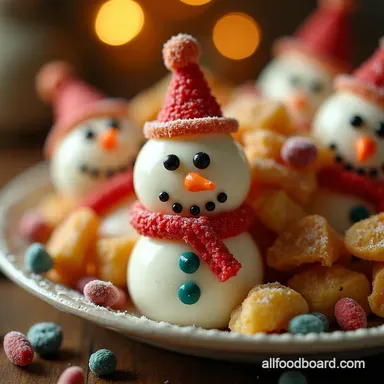 Ultimate Sweet Salty Snowman Snack Mix Recipe Easy Holiday Treat Recipe Card