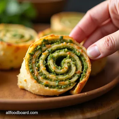 Pesto Pinwheels Recipe Swirly Flaky Easy Recipe Card